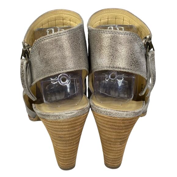 Paul Green Women’s Cayenne Smoke Metallic Peep Toe Sandal Bootie Size 7.5 US 10 - Picture 8 of 11